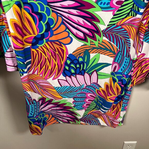 Trina Turk Paradise Plume Tunic Swim Cover Up One Size Tropical Beach Vacation - Picture 6 of 10